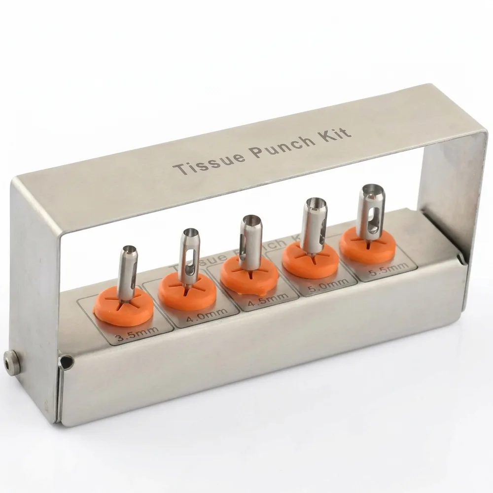 5 Piece Stainless Steel Dental Tissue Punch Kit surgical instrument by KAZ SKT
