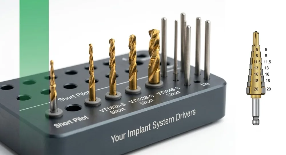 Dental Implant System Driver and Drill Kit surgical instrument by KAZ SKT