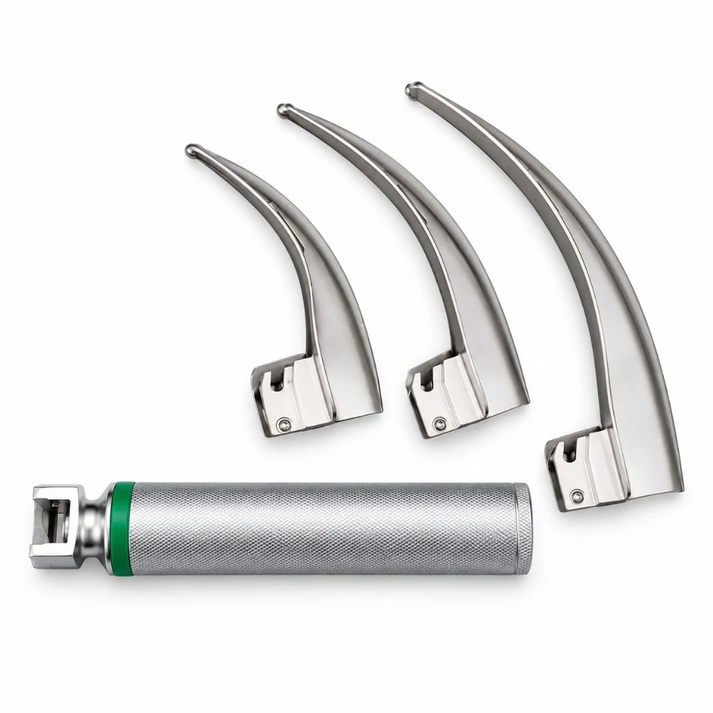 Macintosh Laryngoscope Set Sizes 1–3 Green System surgical instrument by KAZ SKT