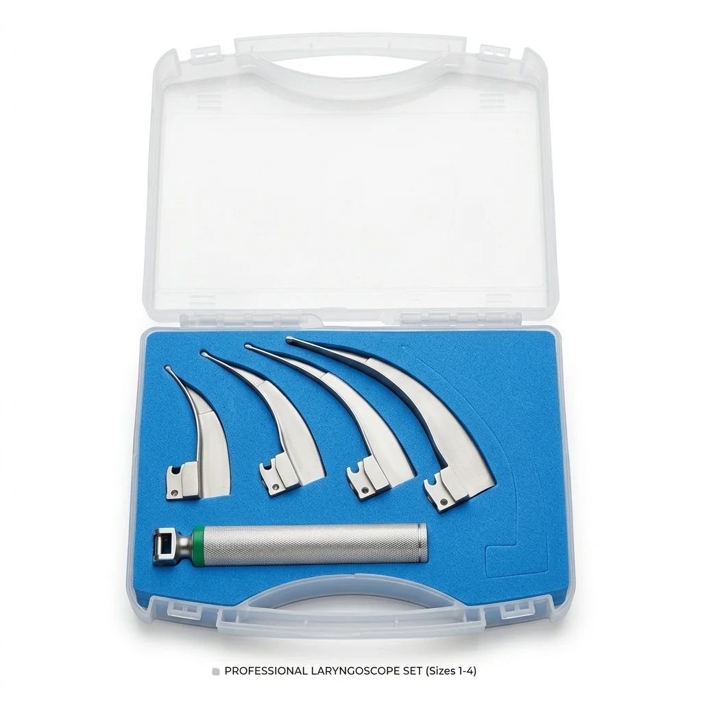 Professional Laryngoscope Set Macintosh Sizes 1–4 surgical instrument by KAZ SKT